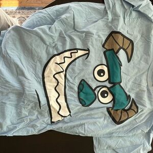 Light Blue Cartoon Face T-Shirt
